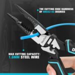 DURATECH 6-in-1 Needle Nose Pliers, 8.5" Multipurpose Long Nose Pliers with Wire Stripper/Crimper/Cutter Function, Heavy Duty Multifunctional Electrician Pliers for Crimping, Stripping, Shearing - Image 8