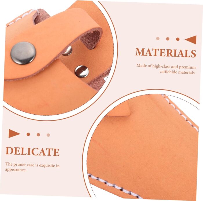Vaguelly Leather Pruning Shear Cover Tool Kit 2pcs Scissor Pouch for Garden and Salon Adjustable Waist Bag Protective Holder for Hairdressing and Outdoor Use - Image 9