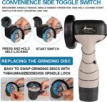 Cordless Brush Angle Grinder Kit, 19500rpm Mini Electric Angle Grinding Tool with 2pcs 16.8V 2000mAh Batteries and 5-Cutting Discs, Grinder Handheld Cutter for Metal Wood - Image 2