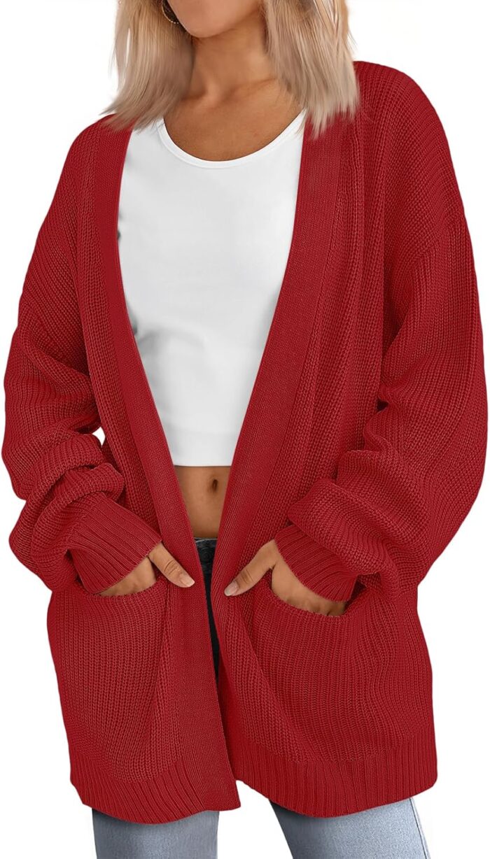 LILLUSORY Womens Oversized Cardigans Soft Knit Cardigan Sweater with Pockets - Image 16