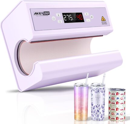 AKEYDIY Auto Tumbler Heat Press Machine 30OZ Mug Press Automatic Press & Release, Temp & Time Setting, Cup Transfer Machine for 11-30OZ Ceramic, Glass, w/Sublimation Papers, Heat Tape & Gloves