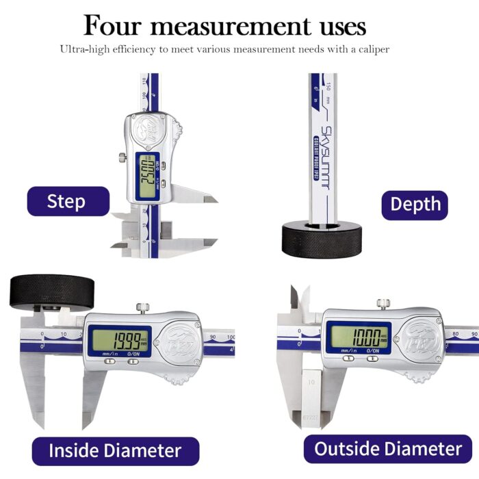 IP67 Absolute Origin Waterproof Electronic Digital Vernier Caliper Measuring Tool Stainless Steel,0-6 inch/150mm, Large LCD Screen，Extreme Accuracy - Image 4