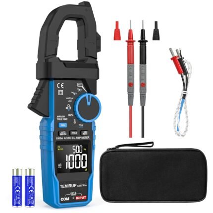 Inrush Digital Clamp Meter Multimeter – TEMIRUP T-RMS 6000 Counts 1000A Amp Voltage Tester with VFD, LOZ, Measures NCV, AC/DC Voltage Current, Continuity Capacitance Frequency Resistance, Temperature