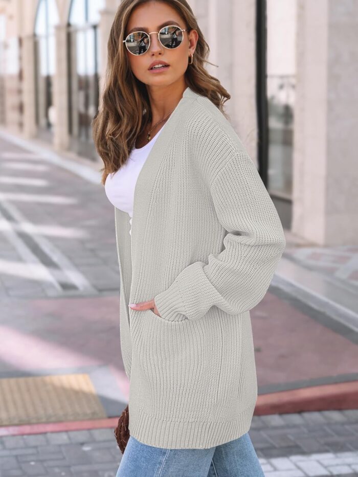 LILLUSORY Womens Oversized Cardigans Soft Knit Cardigan Sweater with Pockets - Image 43