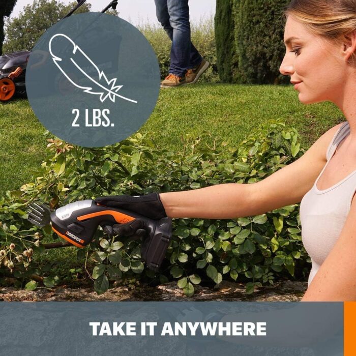 WORX WG801 20V 2 in 1 Cordless Hedge Trimmer, 4" Grass Shear & 8" Shrub Trimmer with 2 Blades, Battery & Charger Included - Image 4