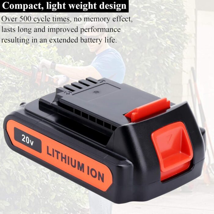 Lasica 2Pack 4.0Ah 20V MAX LBXR20 Compatible with Black and Decker Weed Eater 20V Battery LB2X4020 LBXR2020-OPE LBXR20-OPE2 LBXR20B-2 LB2X3020-OPE LBXR20BT 20 Volt Max Outdoor Cordless Power Tools - Image 6