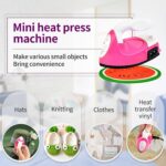 Mini Heat Press Iron Machine - Portable Electric Iron for Clothes, Shoes, Bags, Hats - Heating Transfer Press With Silicone Pad (Rose Red) - Image 5