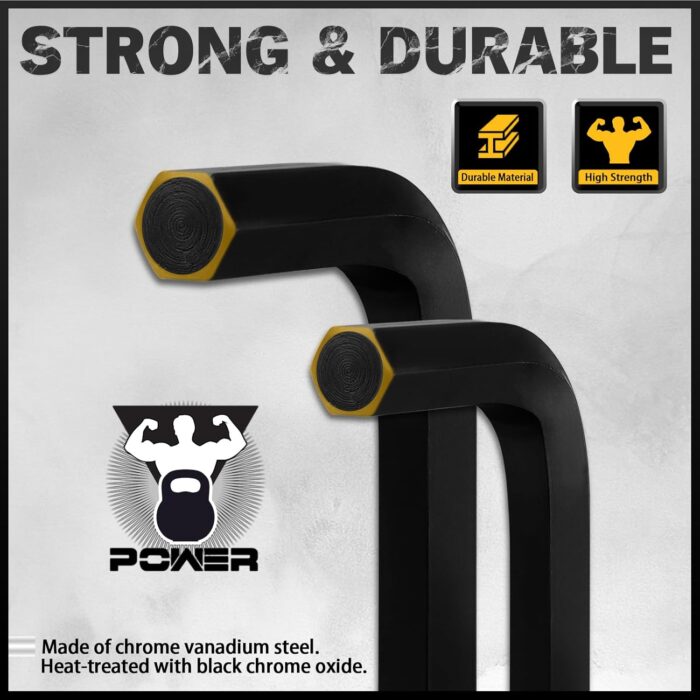 31-Piece Hex Key Set - Allen Wrench Set, SAE and Metric Allen Keys MM(0.7mm-10mm) SAE(0.028"-3/8) Heat-Treated, Torque Handle, High Leverage, Long & Short Keys, Easy Organization - Image 5