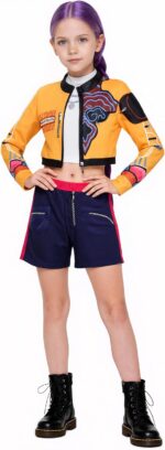 Girls Pop Singer Dress Up Costume Kids Halloween Cosplay Stage Role Play Outfit - Image 15