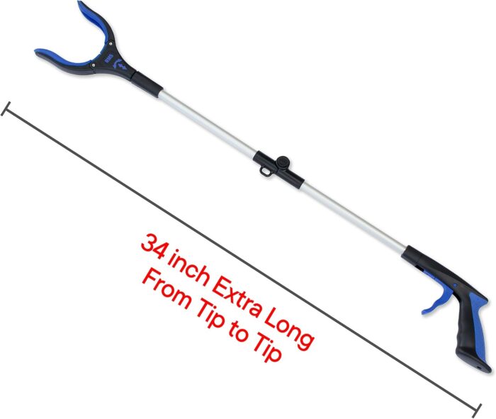 RMS 34 Inch Extra Long Reacher Grabber - Foldable Gripper and Reaching Tool with Rotating Jaw - Image 4