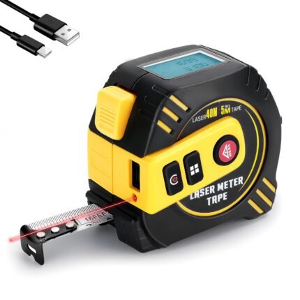 Digital Laser Tape Measure,131ft Laser Distance & 16ft Tape Measure 2 in 1 Laser Measurement Tool, Area, Volume Laser Measure for Construction DIY Woodworker