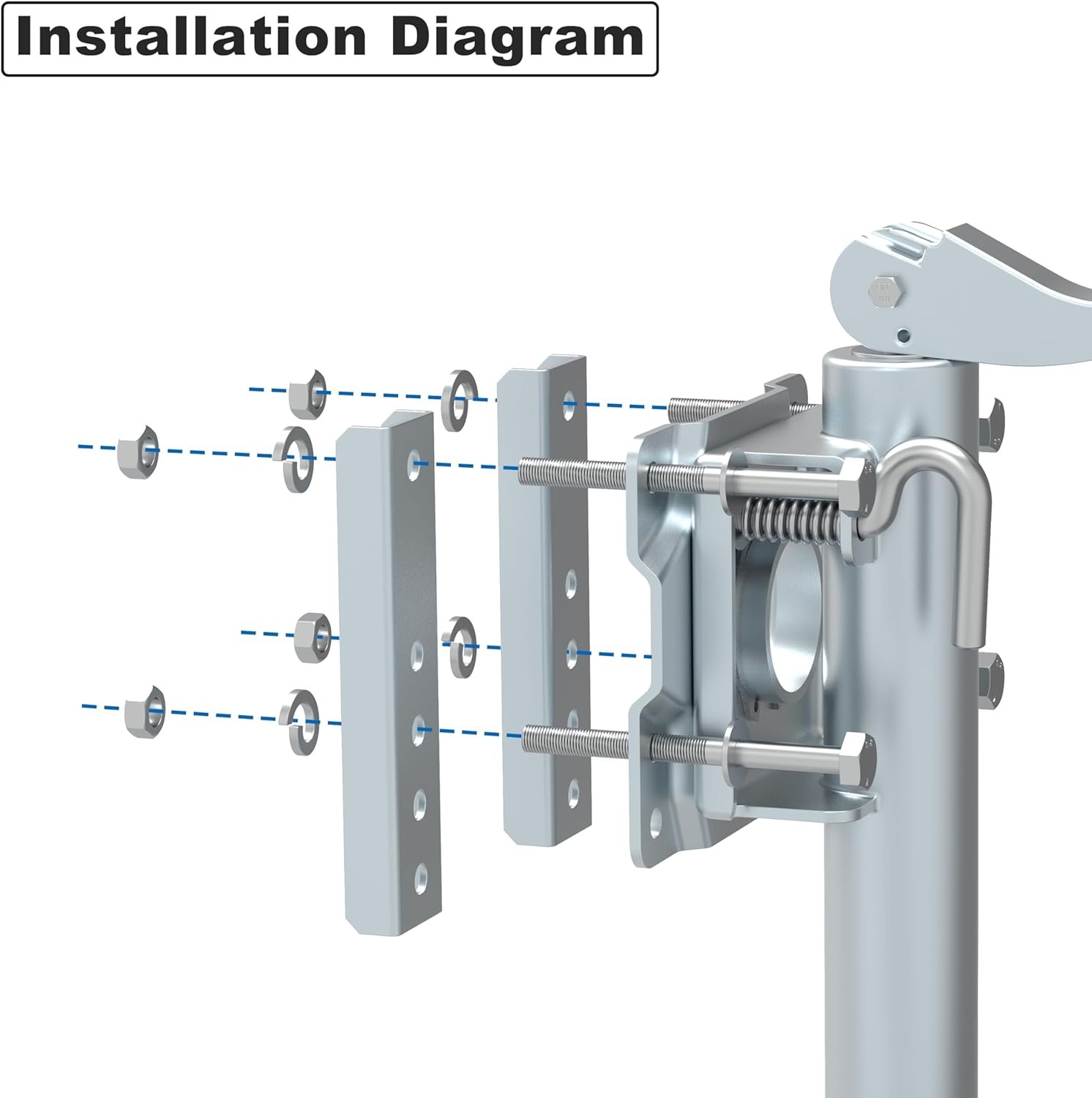Swivel Bolt-on Trailer Jack, Trailer Jack Stand, 10″ Vertical Movement, Mounting Hardware Included, 1000 lbs