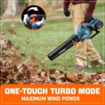 SENIX Leaf Blower Cordless, 40V Max Electric Leaf Blowers, Brushless, Handheld, Up to 700 CFM and 145 MPH, 2 Speed Mode, Cruise Control, Includes 2 x 4.0Ah Battery and Charger (BLAX2-M2) - Image 6