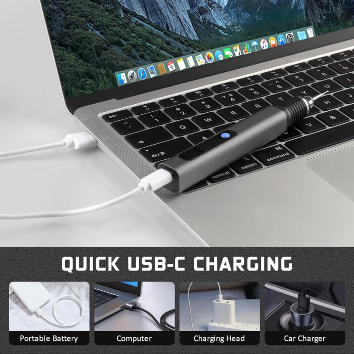Electric Engraving Pen with 30 Bits, USB Rechargeable Cordless Etching Pen, Professional Mini Carving Machines Portable DIY Rotary Tool Engraver for Jewelry Stone Wood Glass Metal Plastic Resin Model - Image 7