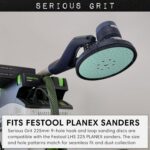 225mm 9-Hole Drywall Sanding Discs - 80, 120, 150, 180, 220 Grit (5 Each) - Fits Festool Planex LHS 225 Sanders - Heavy-Duty Hook & Loop Film Abrasives - Dust-Free Multi-Hole - 25 Pack - Image 2
