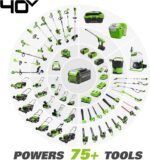 Greenworks 40V 21" Brushless Cordless Self-Propelled Electric Lawn Mower, String Trimmer, 5.0Ah Battery and Charger - Image 7