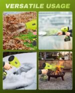 Saker Cordless Leaf Blower Portable Dust Cleaner Handheld Blowers 2 x 4.0Ah Batteries 180000 RPM Air Duster with Adjustable Speed for Drying Patio Cleaning Green - Image 4