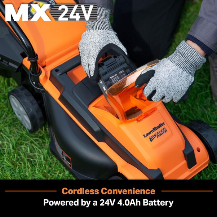 LawnMaster CLM2413A Cordless 13-Inch Lawn Mower 24V Max with 2X4.0Ah Battery and a Charger - Image 4