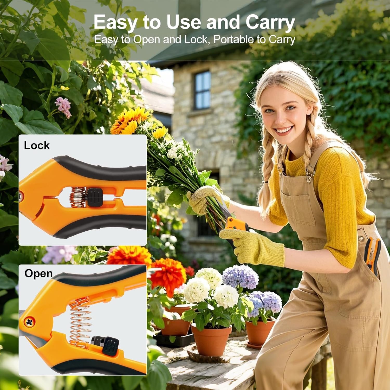 2 Pack Pruning Shears, 6.5” Gardening Scissors with Sharp Stainless Steel Blades and Comfort Grip, Perfect for Fine Pruning, Plants/Bonsai Clipping, Ideal Gift for Plant Lovers