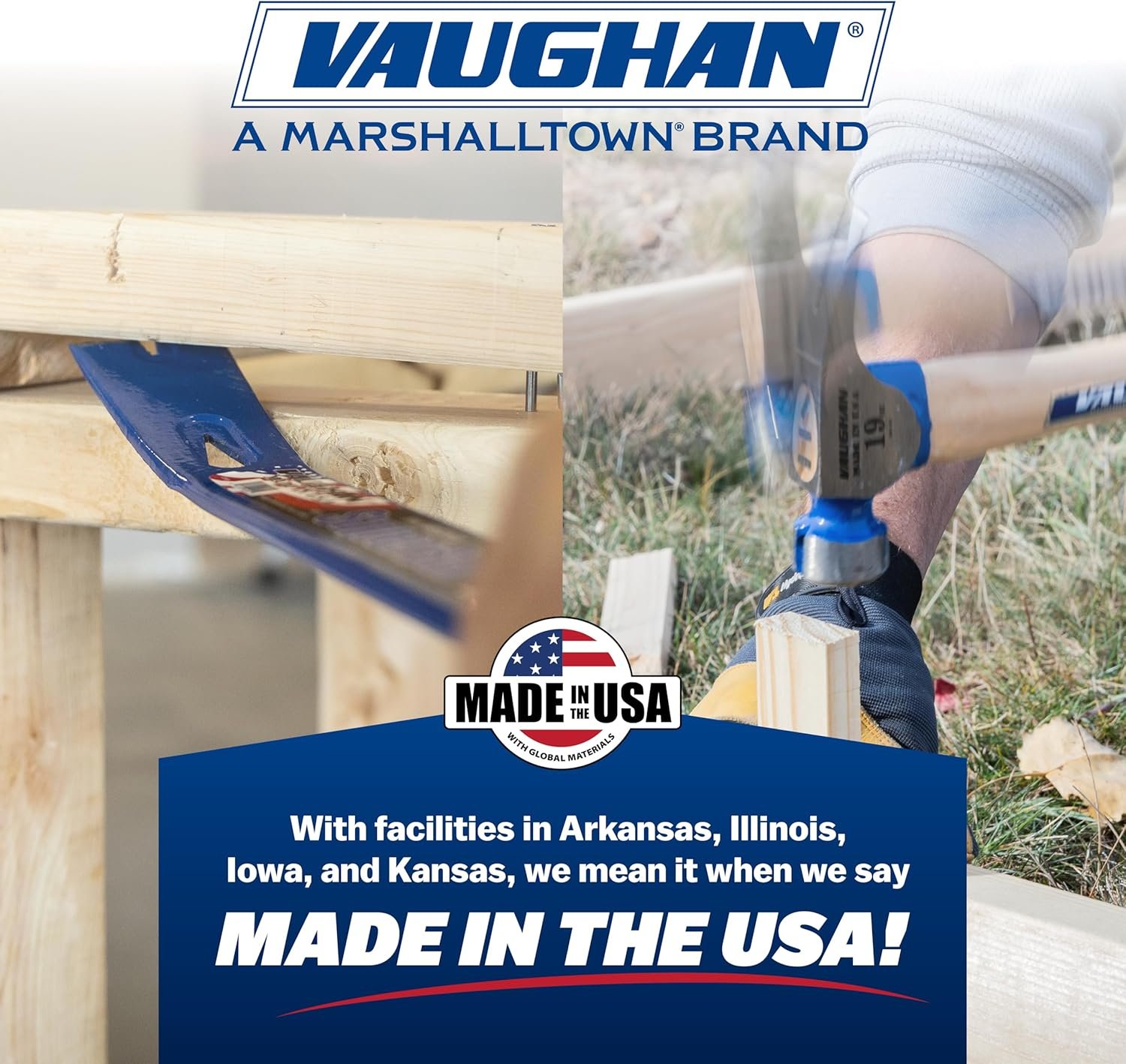 VAUGHAN California Framer Hammer, 19 oz Milled Head, Nail Starter, Made In The USA, RCF2, VN12100