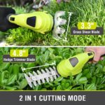 SnapFresh Hedge Trimmer Cordless Grass Shear, 2 in 1 Electric Grass Trimmer and Hedge Shears, Handheld Bush Trimmer/Grass Cutter/Shrub Trimmers with Battery for Garden & Lawn, Type-C Cable Included - Image 2