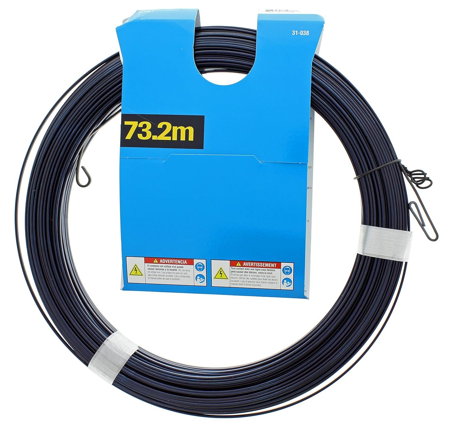 IDEAL Electrical 31-038 Blue Steel Fish Tape Replacement 240 ft. Blued Steel Fish Tape w/ Non-Oily Finish, Laser Etched Increments, 1600 lb. Strength