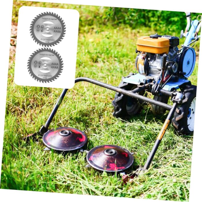 SUPVOX 2pcs Tungsten Carbide Blades for Electric Lawn Mowers Diameter Cutting Disks Weed Trimmer Accessories for Efficient Grass Cutting and Lawn Care - Image 2