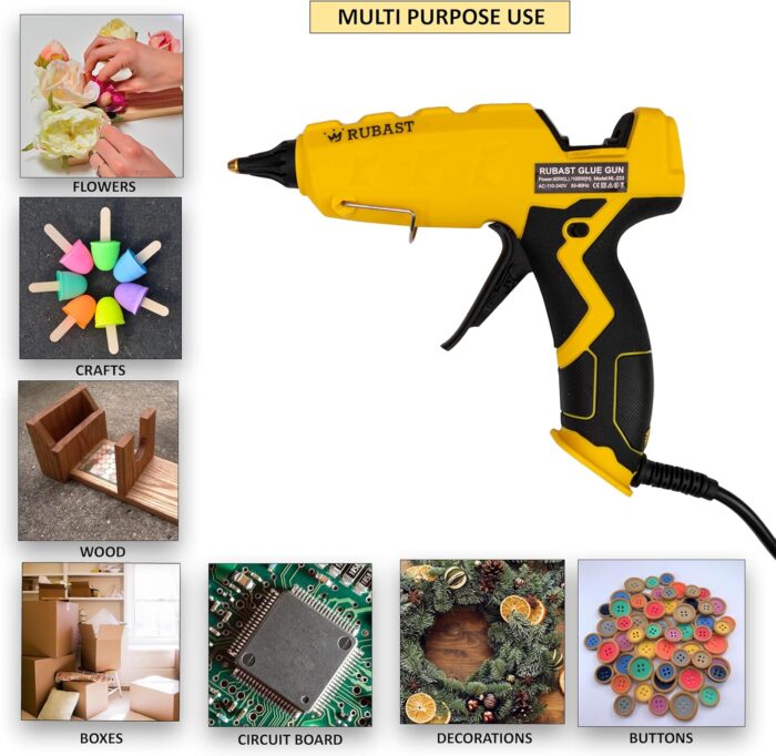 Full Size Heavy Duty Industrial Hot Glue Gun, 60/100w Dual Power & Dual Nozzle, Free 20 Glue Sticks Pack (15×11cm)- High Heating Temp Glue Gun Suitable for DIY Arts,Crafts,Home Repairs-USA Plug - Image 3
