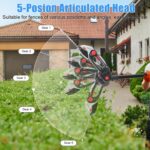 3-in-1 21V Mini Pole Hedge Trimmer & Grass Shear, Electric Grass Shear with Extension Pole, 6.3ft Reach, Multi-Angle Adjustable Handheld Shrub Trimmer for Garden (Black) - Image 4