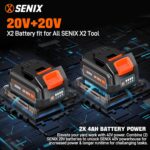 SENIX Leaf Blower Cordless, 40V Max Electric Leaf Blowers, Brushless, Handheld, Up to 700 CFM and 145 MPH, 2 Speed Mode, Cruise Control, Includes 2 x 4.0Ah Battery and Charger (BLAX2-M2) - Image 8