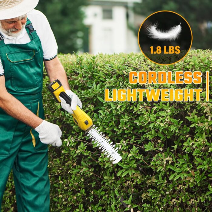 Cordless Grass Shear & Hedge Trimmer for DEWALT 20V Battery, 2 in 1 Handheld Electric Shrubbery Trimmer, Bush Trimmer for Yard & Garden, Lawn(Tool Only) - Image 6