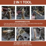 Kosibate Bushcraft Gear, Hand Auger Wrench for Easy Wood Drilling - Settlers Wrench and Bushcraft Tools Perfect for Camping and Woodworking Tasks-Scotch Eye Wood Drill with Leather Case Brown. - Image 6