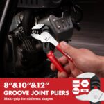 ARROW 8PCS Pliers & Wrench Set, 6" Needle Nose Pliers, 6" Diagonal, 7" Linesman, 8" Slip Joint, 8" & 10" & 12" Groove Joint and CRV 8" Adjustable Wrench, Portable Rolling Bag With Handle - Image 9