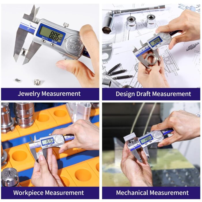 IP67 Absolute Origin Waterproof Electronic Digital Vernier Caliper Measuring Tool Stainless Steel,0-6 inch/150mm, Large LCD Screen，Extreme Accuracy - Image 6