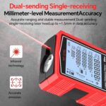 Laser Measuring Tool, 80m/262ft Rechargeable Laser Measure Built-in Level Bubble, Digital Laser Distance Meter Square Footage Laser Measurement Device with Backlit LCD, 99 Records - Image 2