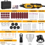 Rotary Tool Kit: DEKOPRO Power Hand Rotary Tools Mini for Wood/Metal, Electric Grinder Drill Machine Set with Flex Shaft for Carving, Cutting, Sanding, Grinding, Polishing, Engraving - Image 2