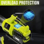 EWORK 21V Cordless Leaf Blower, Powerful Turbo Mode & 550 CFM, 2×3.0Ah Batteries & Fast Charger, Lightweight Electric Leaf Blowers for Lawn Care, Patio, Leaves & Dust - Image 6