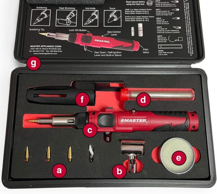 Master Appliance PI-20SiK Professional Cordless Butane Soldering Iron Kit [portable soldering station & heat tool] - Self-Igniting w/Adjustable Temperature - 680F - 820F, refillable with butane fuel - Image 7