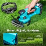 SEESII Brushless Pole Hedge Trimmers: 2-in-1 Cordless Grass Shears & 6" Electric Bush Trimmer for Yard - Telescoping Pole, Dual 2.0 Ah Batteries, Handheld Grass Cutter for Tree & Shrubs Lawn Pruning - Image 6