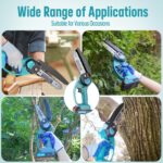 Mini Chainsaw Cordless, 6Inch Portable Small Chain Saw Battery Powered, Handheld Chainsaws with 2 * 24V 2.0MAH Powered Rechargeable Battery for Tree/Wood Cutting Trimming Craftsman Gardening Pruning - Image 7