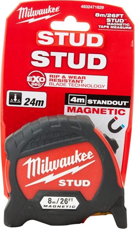 Milwaukee Stud GEN 2 Magnetic Measure Tape Metric/Imperial 8m/26ft- 4932471629