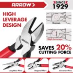 ARROW 8PCS Pliers & Wrench Set, 6" Needle Nose Pliers, 6" Diagonal, 7" Linesman, 8" Slip Joint, 8" & 10" & 12" Groove Joint and CRV 8" Adjustable Wrench, Portable Rolling Bag With Handle - Image 4