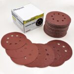 5 Inch Sanding Discs Hook and Loop, 70 PCS 8 Hole Adhesive Sandpaper, Including 40/60/80/120/180/240/320 Grit for Random Orbital Sander - Image 6