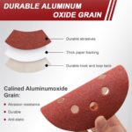 5 Inch Sanding Discs Hook and Loop, 70 PCS 8 Hole Adhesive Sandpaper, Including 40/60/80/120/180/240/320 Grit for Random Orbital Sander - Image 3