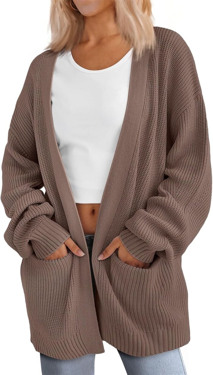 LILLUSORY Womens Oversized Cardigans Soft Knit Cardigan Sweater with Pockets - Image 6