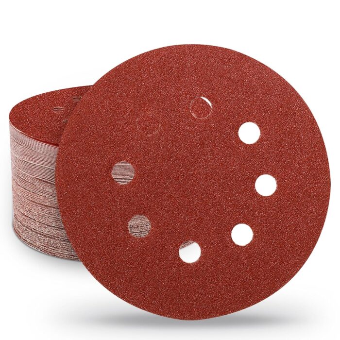 5 Inch Sanding Discs Hook and Loop, 70 PCS 8 Hole Adhesive Sandpaper, Including 40/60/80/120/180/240/320 Grit for Random Orbital Sander