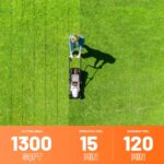 Litheli Electric Lawn Mower Cordless,Grass Cutter Machine for 1300 Sq.Ft.Lawnmower with Motor,13.2 in Cutting Width,8 Gallon Capacity,Cutting Height from 1 to 2.5 in with 4.0A Battery - Image 7