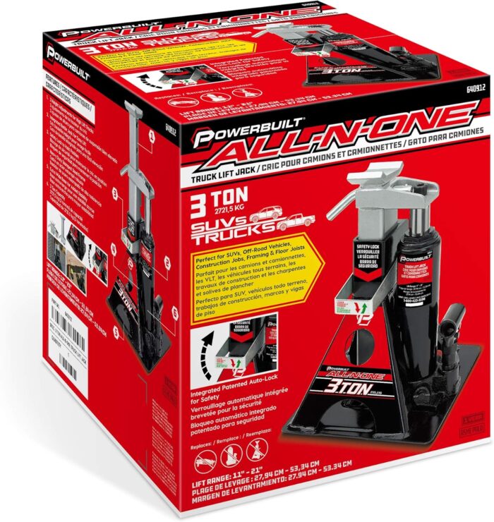 Powerbuilt 3 Ton, Bottle Jack and Jack Stands in One, 6000 Pound All-in-One Car Lift, Heavy Duty Vehicle Unijack, 640912 - Image 6