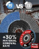 EZARC Flap Discs 40 Grit, 4.5" x 7/8" High Density Jumbo Zirconia Flap Sanding Disc Type 29 for Sanding, Rust Removal, Finishing, Grinding, Deburring (12 Pack) - Image 3