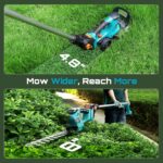 SEESII Brushless Pole Hedge Trimmers: 2-in-1 Cordless Grass Shears & 6" Electric Bush Trimmer for Yard - Telescoping Pole, Dual 2.0 Ah Batteries, Handheld Grass Cutter for Tree & Shrubs Lawn Pruning - Image 3